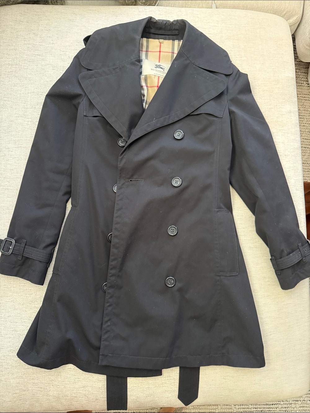 Burberry Women’s Black Double-Breasted Trench Coat